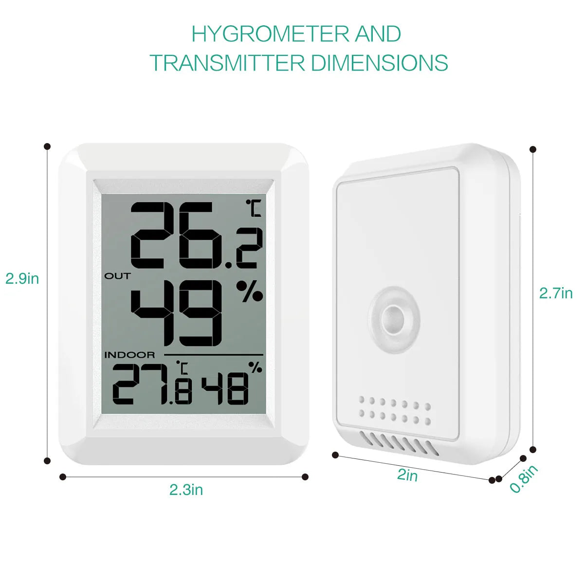 ORIA Digital Thermometer LCD Indoor Outdoor Thermometer Temperature Wireless Temperature Sensor Thermometer for Home Office Room